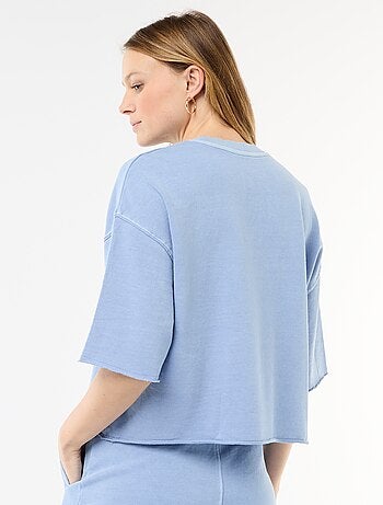 T-shirt de mangas 3/4 em French Terry