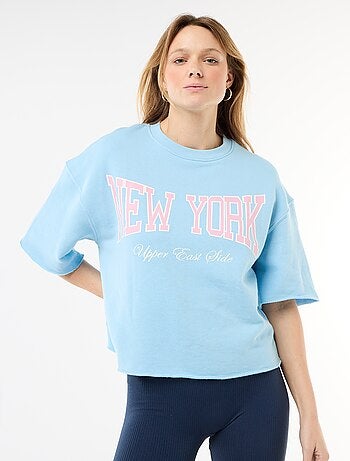 T-shirt de mangas 3/4 em French Terry