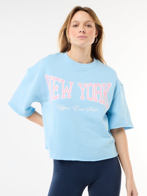 T-shirt de mangas 3/4 em French Terry - Kiabi