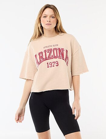 T-shirt de mangas 3/4 em French Terry