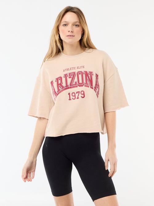 T-shirt de mangas 3/4 em French Terry - Kiabi