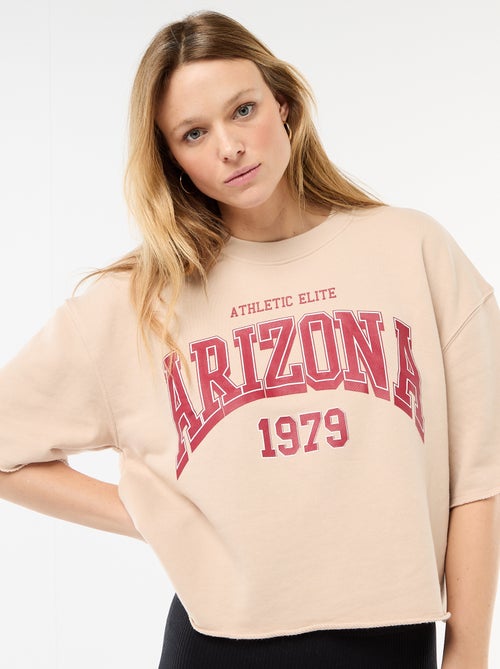 T-shirt de mangas 3/4 em French Terry - Kiabi