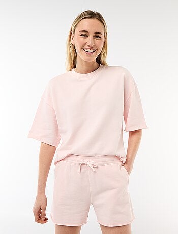 T-shirt de mangas 3/4 em French Terry