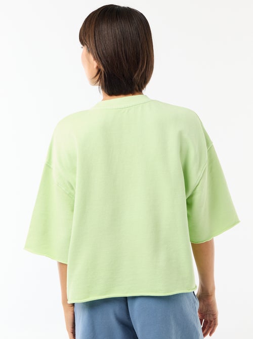 T-shirt de mangas 3/4 em French Terry - Kiabi