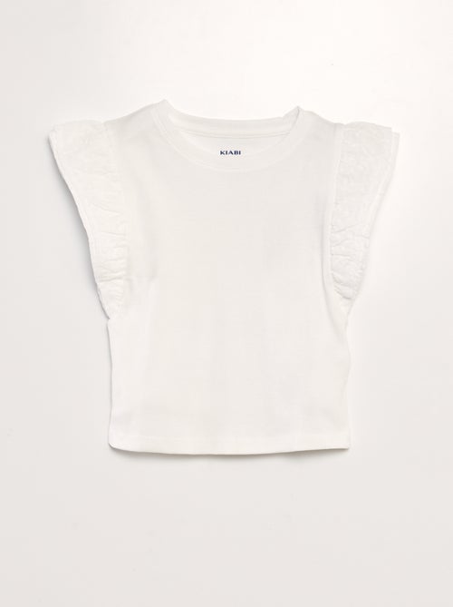 T-shirt de mangas com folhos - Kiabi