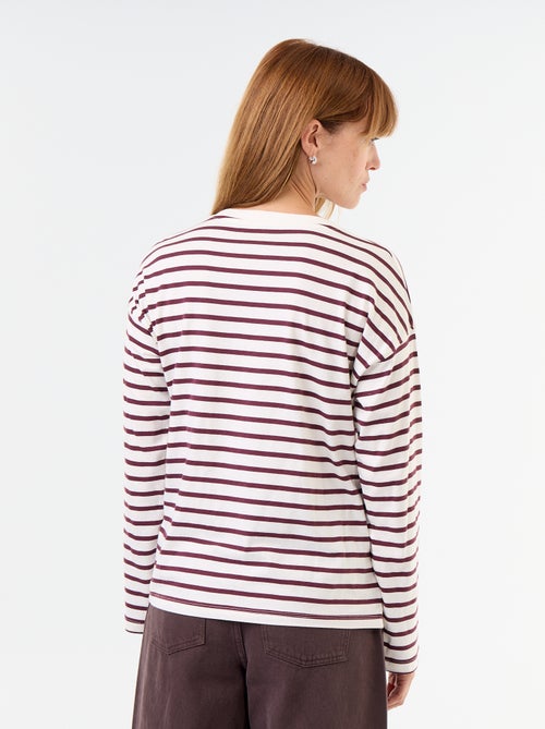 T-shirt de mangas compridas às riscas - Kiabi T-shirt de mangas compridas às riscas - Kiabi