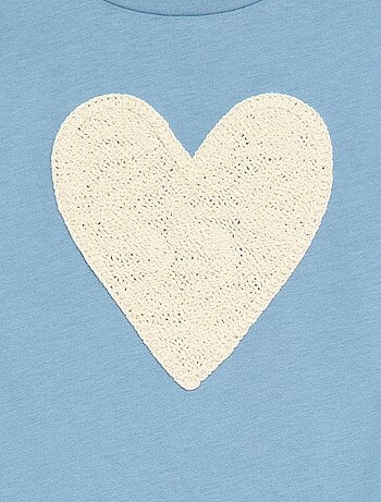 T-shirt de mangas compridas com animação bordada na frente