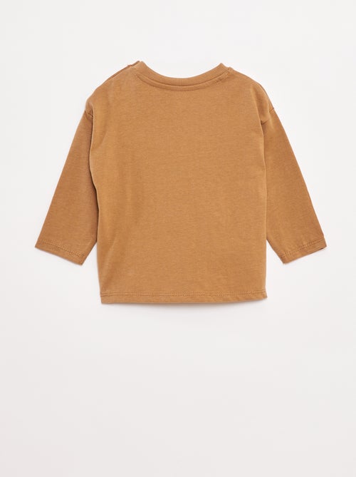 T-shirt de mangas compridas com bolso no peito - Kiabi