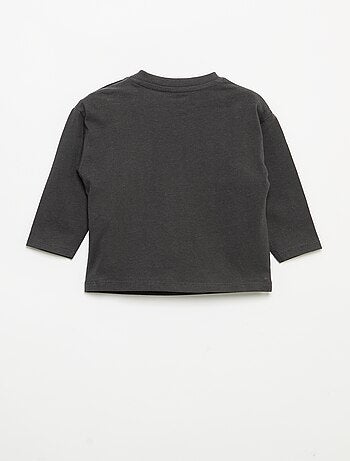 T-shirt de mangas compridas com bolso no peito