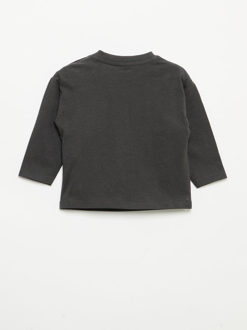T-shirt de mangas compridas com bolso no peito - Kiabi