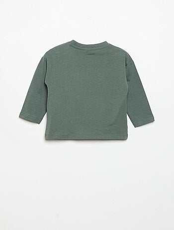 T-shirt de mangas compridas com bolso no peito