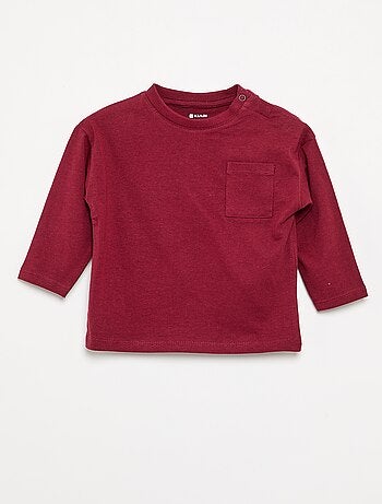 T-shirt de mangas compridas com bolso no peito