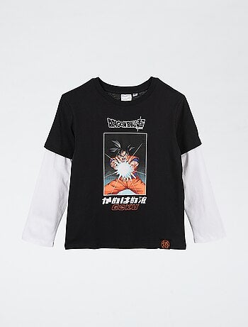 T-shirt de mangas compridas com efeito 2 em 1 'Dragon Ball Z'