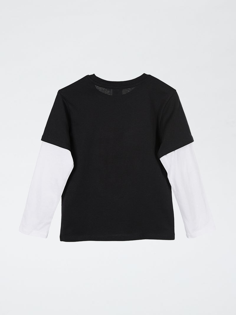 T-shirt de mangas compridas com efeito 2 em 1 'Dragon Ball Z' Preto - Kiabi