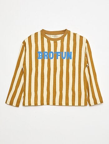 T-shirt de mangas compridas com estampado 'brother'