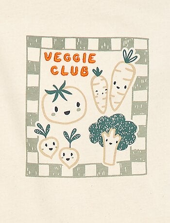 T-shirt de mangas compridas com estampado e bordado