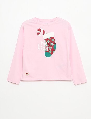 T-shirt de mangas compridas com estampado