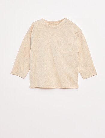 T-shirt de mangas compridas com bolso no peito