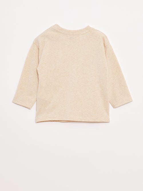 T-shirt de mangas compridas e bolso no peito - Kiabi