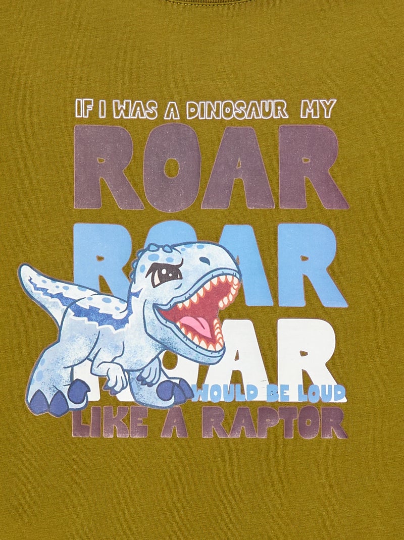 T-shirt de mangas compridas 'Jurassic World' Caqui - Kiabi
