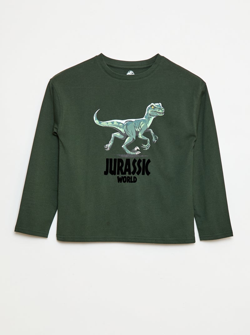 T-shirt de mangas compridas 'Jurassic World' Verde - Kiabi