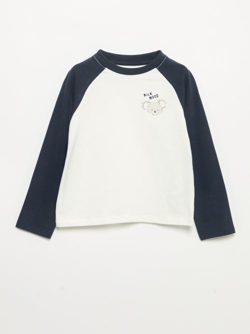 T-shirt de mangas compridas raglan - Kiabi