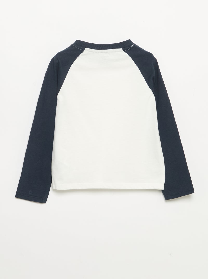 T-shirt de mangas compridas raglan Azul - Kiabi