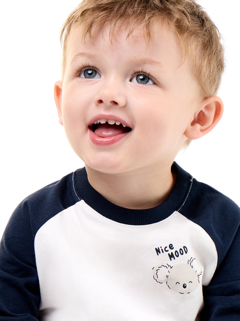 T-shirt de mangas compridas raglan Azul - Kiabi