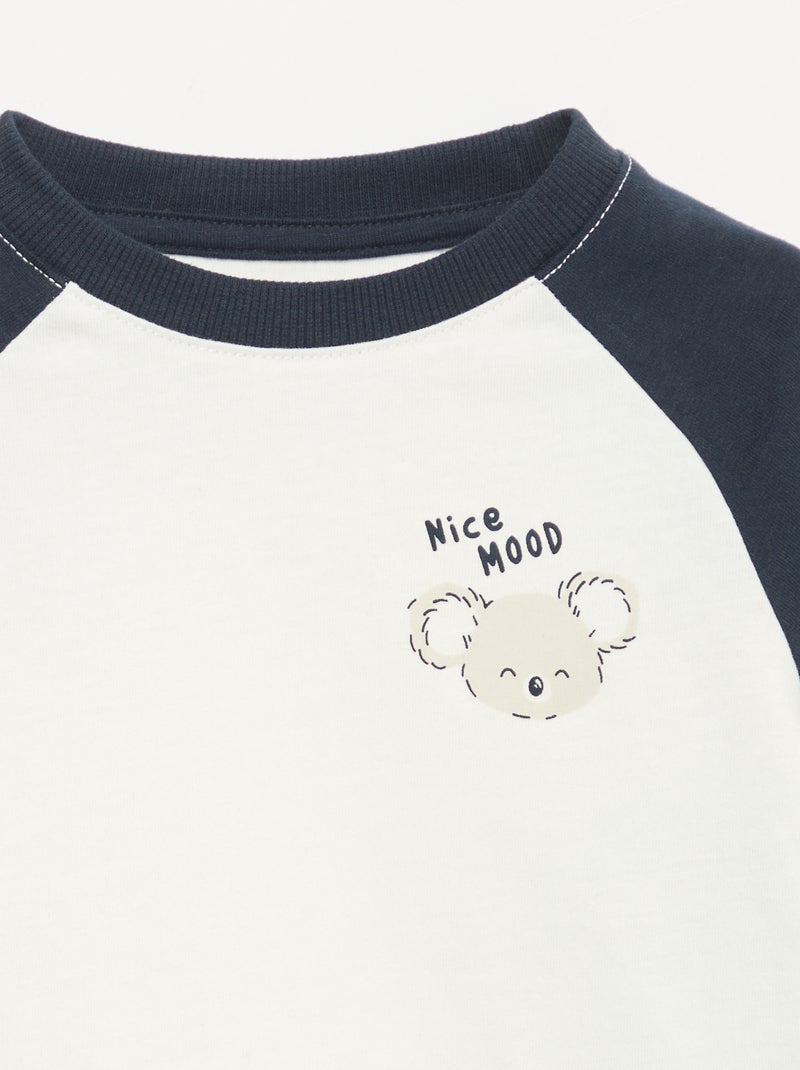 T-shirt de mangas compridas raglan Azul - Kiabi