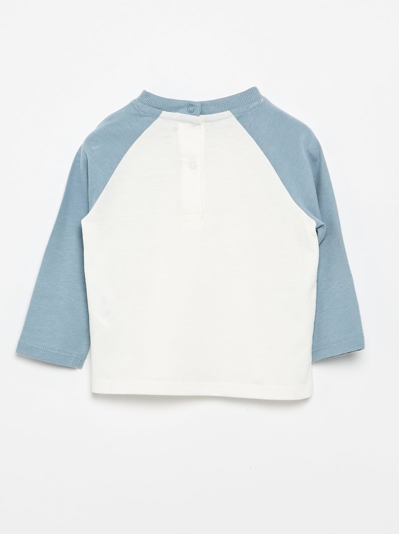 T-shirt de mangas compridas raglan Azul - Kiabi