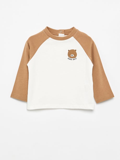 T-shirt de mangas compridas raglan - Kiabi