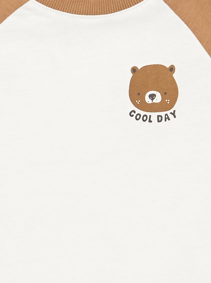 T-shirt de mangas compridas raglan Castanho - Kiabi