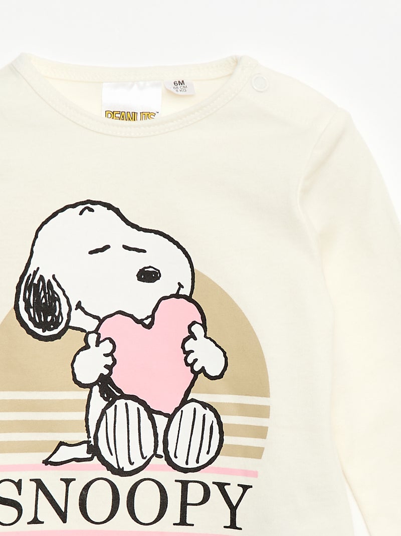 T-shirt de mangas compridas 'Snoopy' Branco - Kiabi