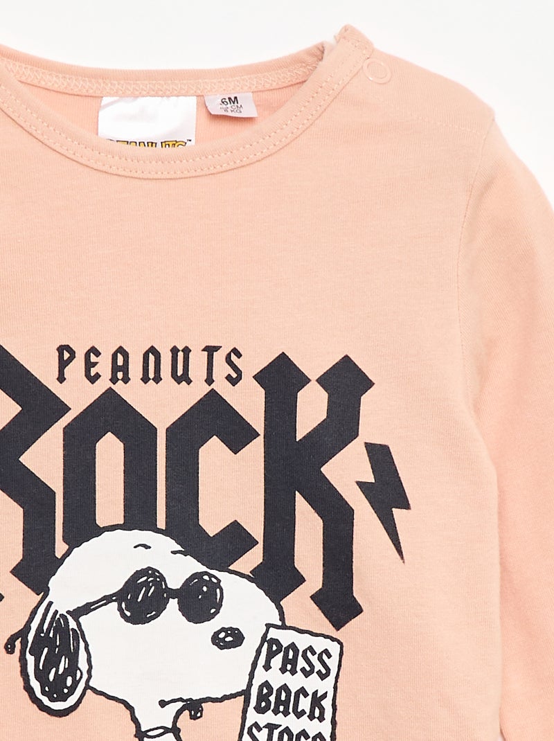 T-shirt de mangas compridas 'Snoopy' Rosa - Kiabi