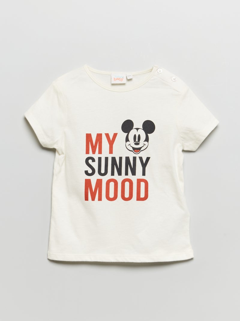 T-shirt de mangas curta 'Mickey' 'Disney' BRANCO - Kiabi