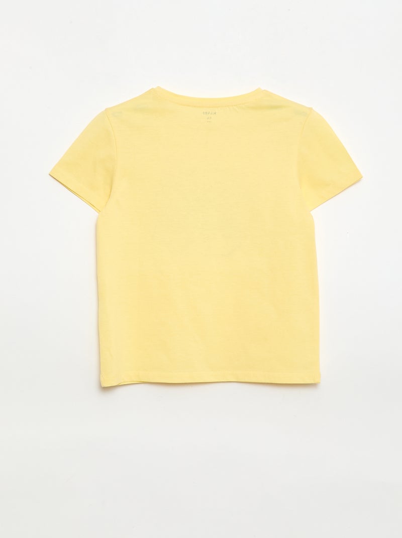 T-shirt de mangas curtas com animação Amarelo - Kiabi
