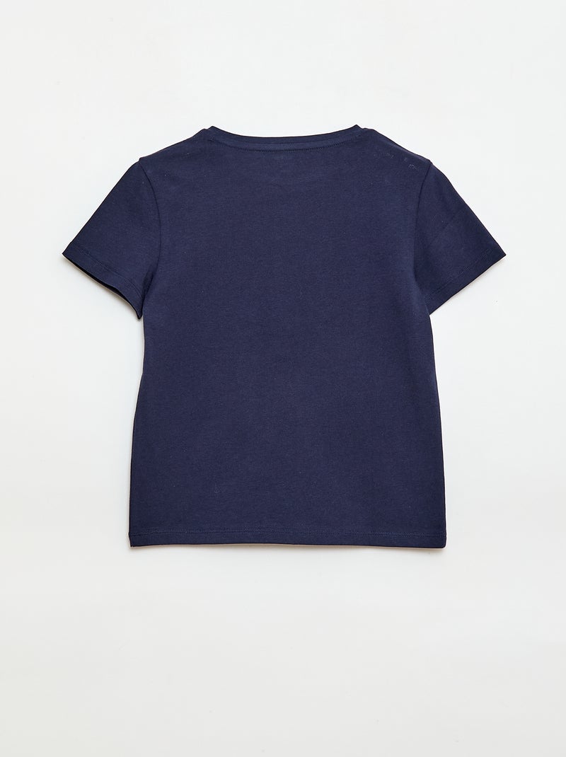 T-shirt de mangas curtas com animação Azul - Kiabi