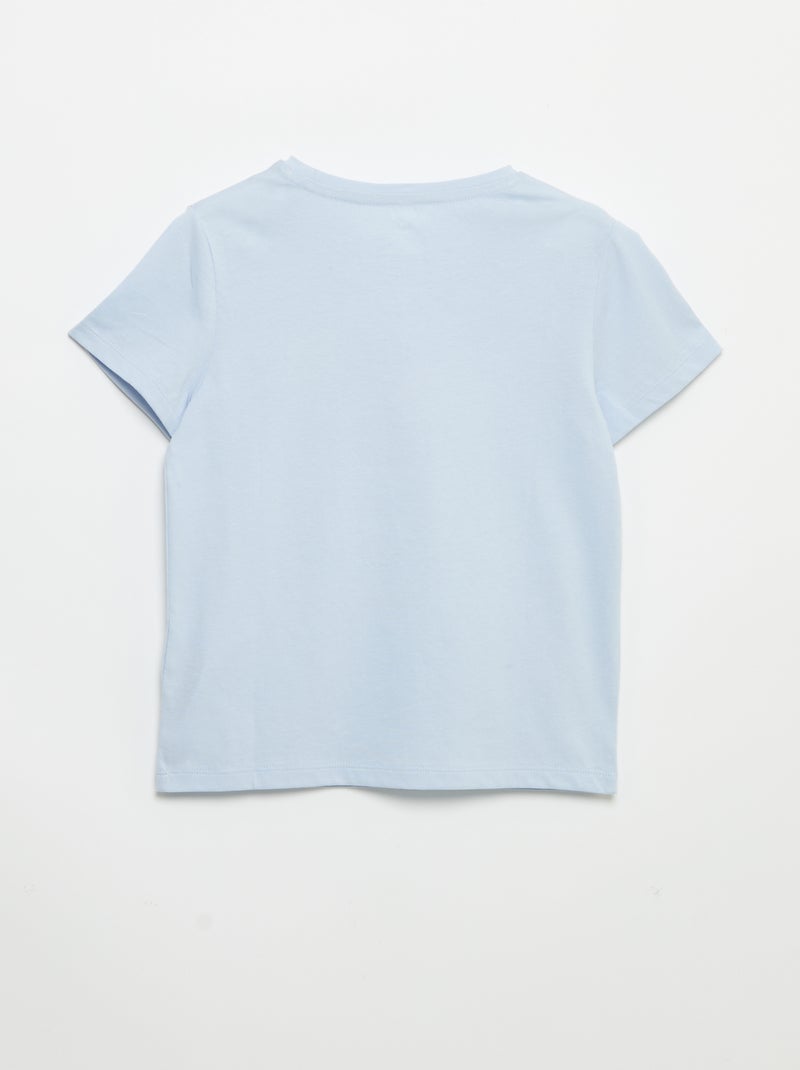 T-shirt de mangas curtas com animação Azul - Kiabi