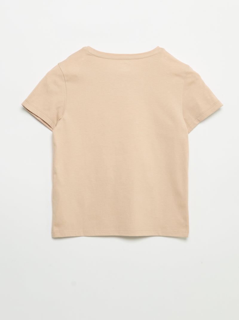 T-shirt de mangas curtas com animação Bege - Kiabi