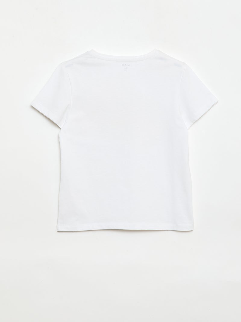 T-shirt de mangas curtas com animação Branco - Kiabi
