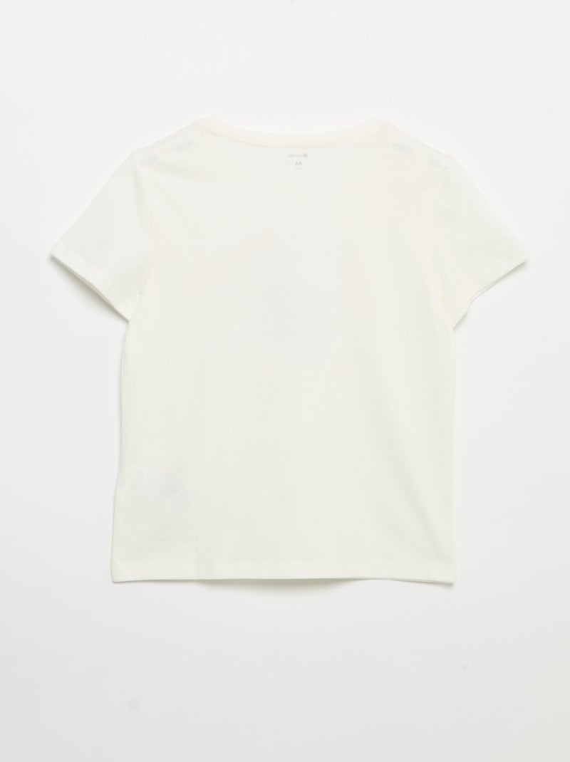 T-shirt de mangas curtas com animação Branco - Kiabi