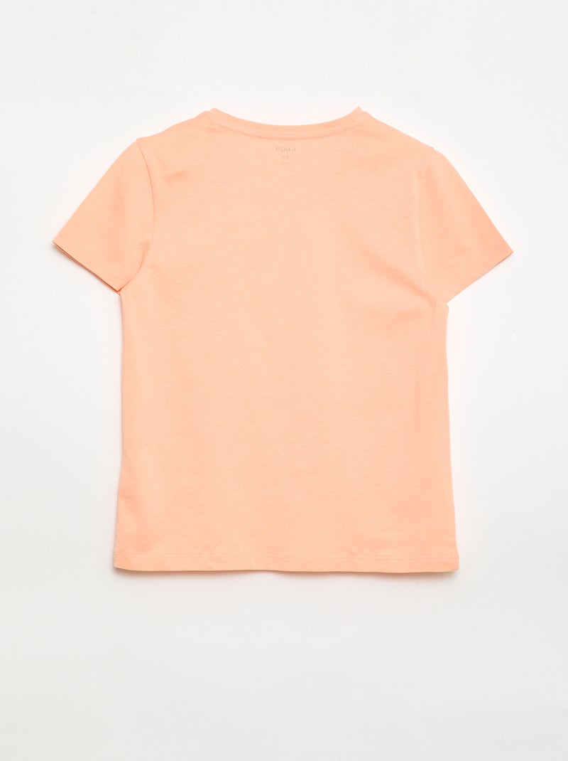 T-shirt de mangas curtas com animação Laranja - Kiabi