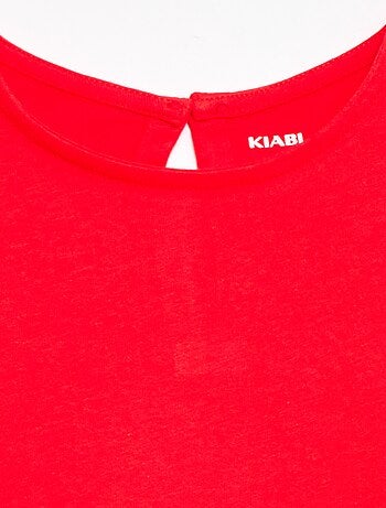 T-shirt de mangas curtas com bordado inglês