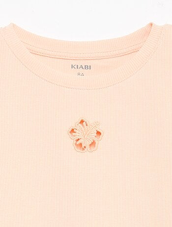 T-shirt de mangas curtas com forma rendada