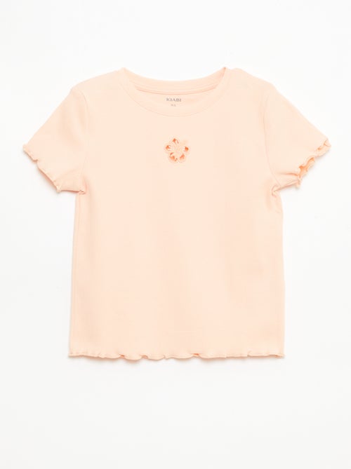 T-shirt de mangas curtas com detalhe vazado - Kiabi