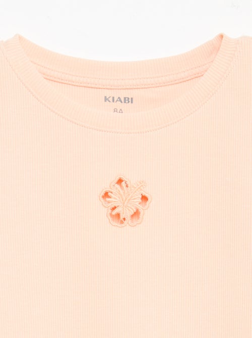 T-shirt de mangas curtas com detalhe vazado - Kiabi