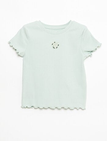 T-shirt de mangas curtas com forma rendada