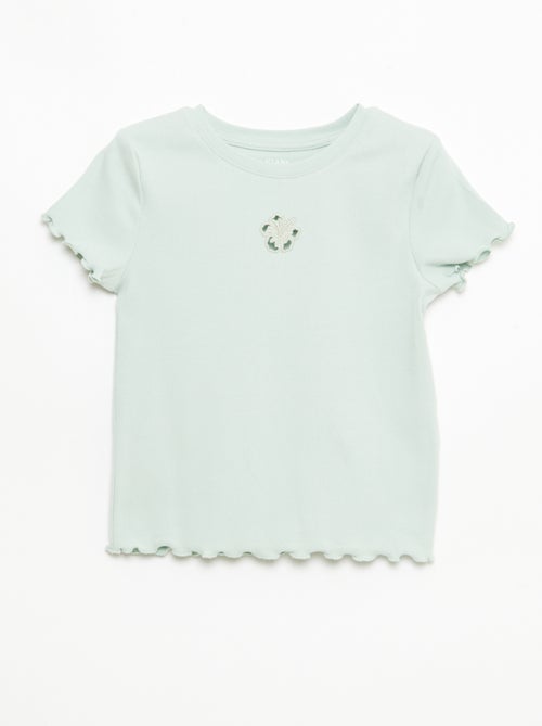 T-shirt de mangas curtas com detalhe vazado - Kiabi