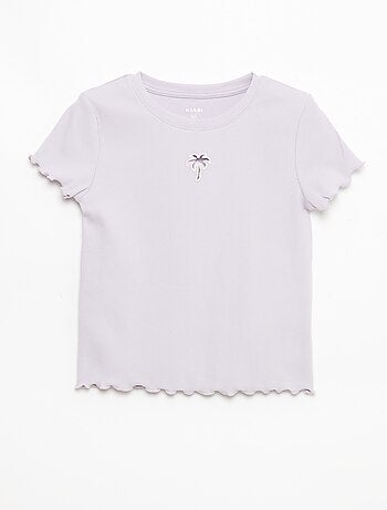T-shirt de mangas curtas com forma rendada