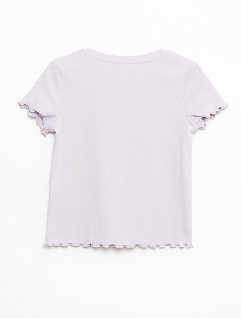 T-shirt de mangas curtas com forma rendada